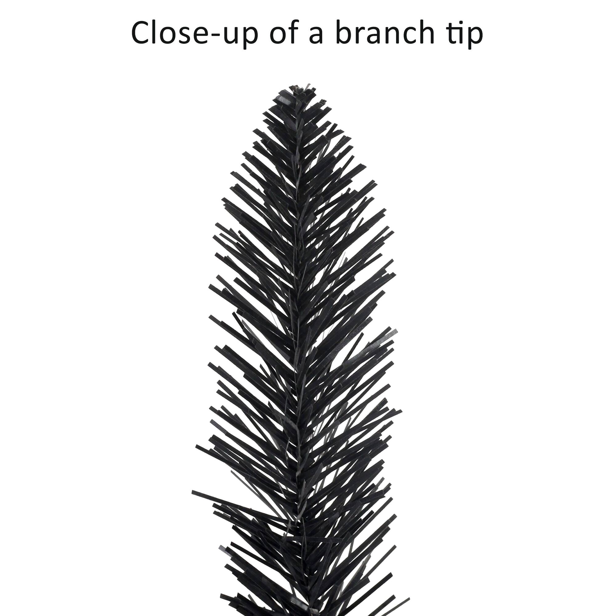 6ft. Pre-Lit Black Alpine Pencil Artificial Christmas Tree, Clear Lights